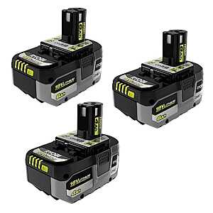 2-Ct Ryobi 6.0 Ah + 1-Ct 4.0 Ah 18V ONE+ High Performance Batteries $159 + Free S&H