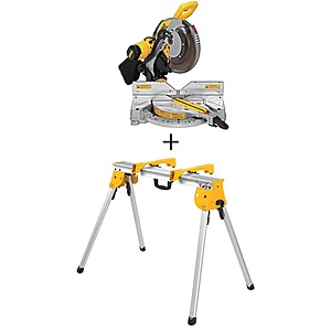 DeWalt DWS716 15 Amp Corded 12 in. Double Bevel Compound Miter Saw and Heavy-Duty Work Stand $369