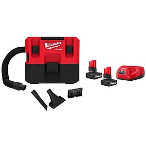 Milwaukee M12 FUEL 12V Cordless 1.6 Gal. Wet/Dry Vacuum + 2x 5.0Ah Batteries $199 + Free S&H