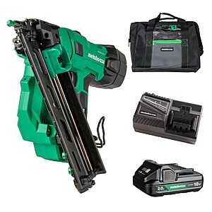 Metabo HPT 18V MultiVolt Brushless Pro 15-GA Angled Finish Nailer Kit, 15 Gauge Finish Nailer, Power Tool with 2.0Ah Lithium Ion Battery,Brushless Motor, NT1865DAA $265.62