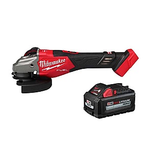 Milwaukee M18 FUEL 18V Lith-Ion Brushless Cordless 4-1/2 in./6 in. Braking Grinder with Slide Switch w/ High Output 6.0 Ah Battery $199
