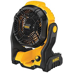 DEWALT 8-in Indoor Jobsite Fan, Battery Powered, in Yellow | DCE512B