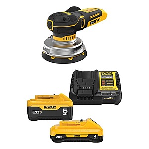 DeWALT 20V 5" Random Orbit Sander w/ 20V MAX 6Ah & 4Ah Batteries & Charger $199 + Free S&H