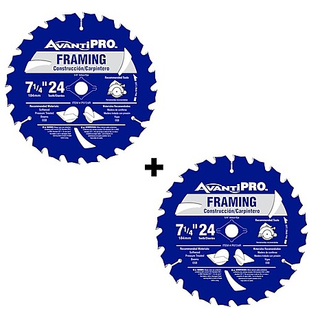 YMMV Avanti Pro 7-1/4 in. x 24-Tooth Framing Circular Saw Blade (2-Pack) $4.40