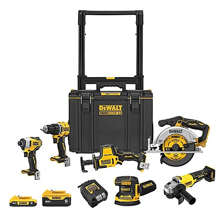 YMMV DeWalt 20V 6-Tool Combo Kit with 5.0 Ah and 2.0 Ah Batteries, Charger and Rolling Toolbox $439 @ HomeDepot B&M