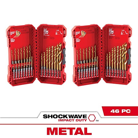 Milwaukee SHOCKWAVE IMPACT DUTY Titanium Drill Bit Set (46-Piece) $37.83