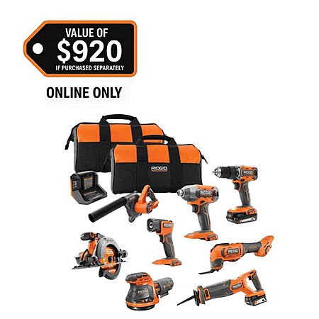 Big Savings on Ridgid 8-Tool Combo Kit!