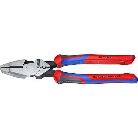 KNIPEX Tools 09 12 240 9.5-Inch Ultra-High Leverage Lineman's Pliers with Fish Tape Puller and Crimper $63.33