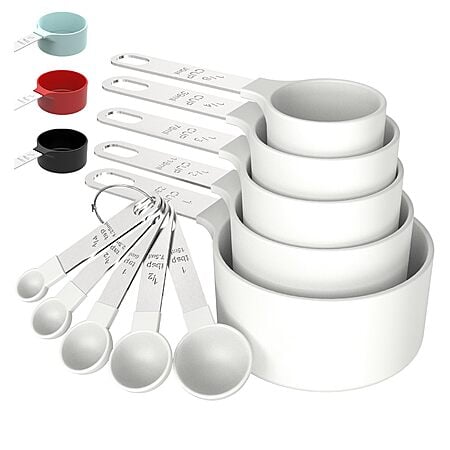 TILUCK Measuring Cups & Spoons Set, Stainless Steel Handle $4.99 F/S for Prime Members
