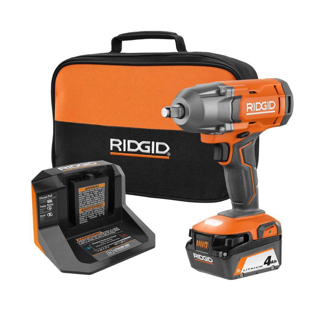 YMMV - $70 - Ridgid Brushed - 18V Cordless 1/2 in. Impact Wrench Kit with 4.0 Ah Battery and Charger