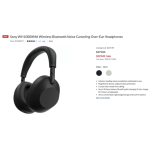 New: Sony WH-1000XM6 - Tax-Free + Free S&H -  Gov/Mil/Vet Only $329