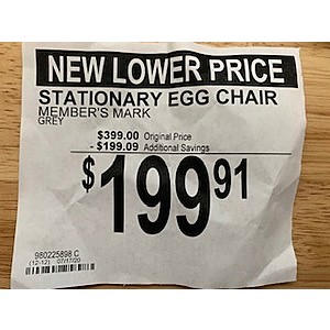 Members mark stationary egg chair sales