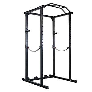 FlexWave Four-Post Power Cage, All-Black, 2x2 Steel Frame for Home Strength & Squat Training $99.99