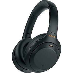 Sony - WH1000XM4 Wireless Noise-Cancelling Over-the-Ear Headphones - Black $199.99