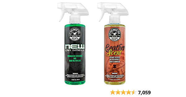 Amazon: Chemical Guys New Car Scent and Leather Scent Combo Pack, 16 oz, 2 Items $8.92 - $8.92