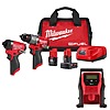 M12 FUEL 12-Volt Lithium-Ion Brushless Cordless Hammer Drill and Impact Driver Combo Kit (2-Tool) with Compact Inflator $199
