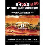 $1 Jimmy John Subs in Metro Detroit Area 8/18 11am - 3pm