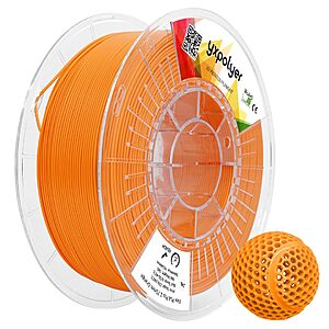 YXPOLYER Flexible PLA Pro 1KG 1.75mm Orange Airless Basketball filament $24.99