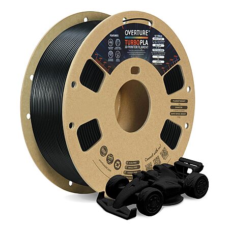 Overture Black PLA Filament 44% Off!