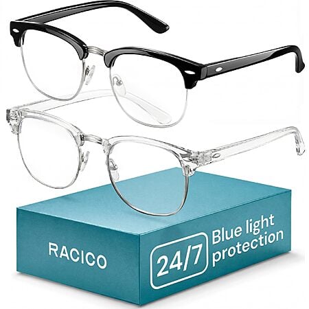 2-Pack - Blue Light Glasses for Men (Black & Clear) for $9.97. Shipping is free with Prime or on $35+ orders.