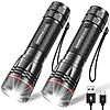 WdtPro Rechargeable Flashlights High Lumens, 2 Pack 10H Long Lasting Super Bright EDC Flashlight $9.59