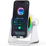 Wireless Induction Speaker, 4 in 1 Bluetooth Speaker Phone Stand with RGB Light $11.48