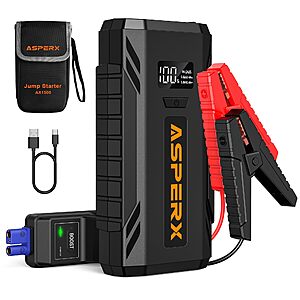 2000A AsperX Portable Car Jump Starter Battery (Up to 7.0L Gas / 5.5L Diesel)  + Free Shipping