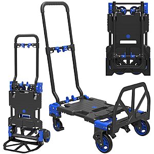 TROOZY Foldable Dolly with Retractable Handle and 4 Wheels 330LB Load $61.89