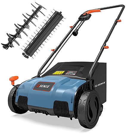 Corded Dethatcher Scarifier Senix  2 in 1 12.6" 12Amp, 4 Position Adjustment $39.98 @ walmart