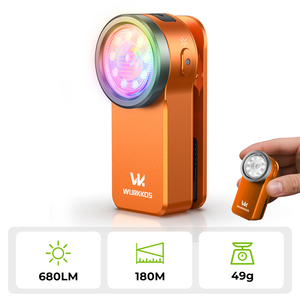 Wurkkos HD03 Rechargeable Clip & Magnet Light, 680 lumens with spot / flood / RGB lights, free shipping, $19 after promo code