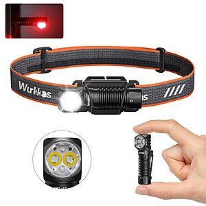 Wurkkos Rechargeable LED Headlamp w/ Red Light (HD12 850LM) .50
