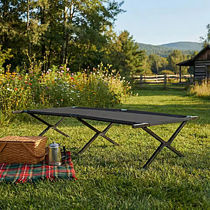 73" JHK Collapsible Camping Cot (300 lbs Capacity) $28 + Free S&H