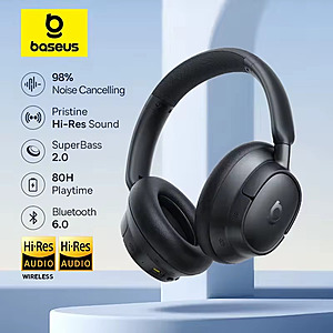 Baseus ANC Wireless Headphones $15.75 + Free S&H