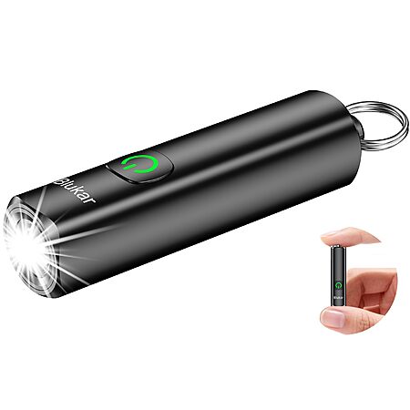 Blukar Rechargeable EDC Keychain Flashlight, 360 lumens, 4.7 user rating, $7.99
