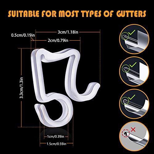 TITE 100 PCS Mini Plastic Gutter Hanging Hooks Outdoor Christmas Lights Hooks Clips for Christmas Party Birthday Wedding Decoration (B) $4.99 + Free Shipping w/ Prime or on $25+
