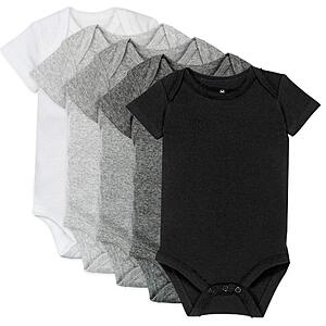 HonestBaby 5-pack Short Sleeve Bodysuits One-piece for Infant Baby Boys, Gray Ombre, 0-3 Months $14.99