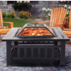 32&amp;quot; Wood Burning Fire Pit Tables with Screen Lid, Poker, BBQ Net, Ice Tray, Food Clip and Cover $85.99