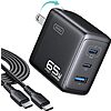 INIU 65W USB C Charger Block with 3 Port GaN Fast Charging Adapter