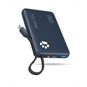 INIU Pawsible 45W 10K mAh Power Bank w/ 1x USB-C + 1x USB-A Ports & Flashlight $13.75 