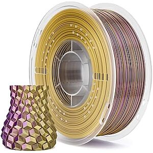 1kg 1.75mm ELEGOO Silk PLA 3D Printer Filament (Dual Color Yellow Purple)
