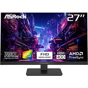 27" ASRock Phantom Gaming PG27FFT1B, 1ms 180Hz IPS FHD Monitor $$94.77+Shipping $3.99