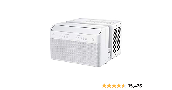 Midea 8,000 BTU U-Shaped Smart Inverter Window Air Conditioner–Cools up to 350 Sq. Ft., Ultra Quiet with Open Window Flexibility, Works with Alexa/Google Assistant, 35% E