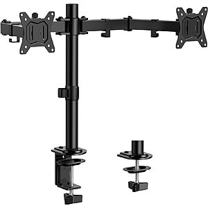ErGear Dual Monitor Stand, Heavy Duty Adjustable Monitor Desk Mount for 2 Screens up to 32 Inches, Fully Adjustable Height, Tilt, Swivel, Rotate .85