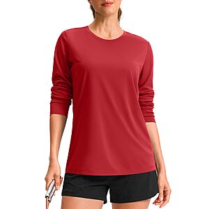 Women’s Long Sleeve Workout Top (Various Colors & Sizes) $6.49 at Amazon