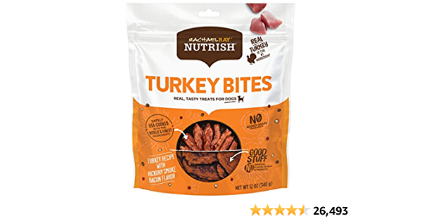 Amazon has Two 12-oz Bags Rachael Ray Nutrish Real Meat Dog Treats (Turkey Bites)  - $10.23