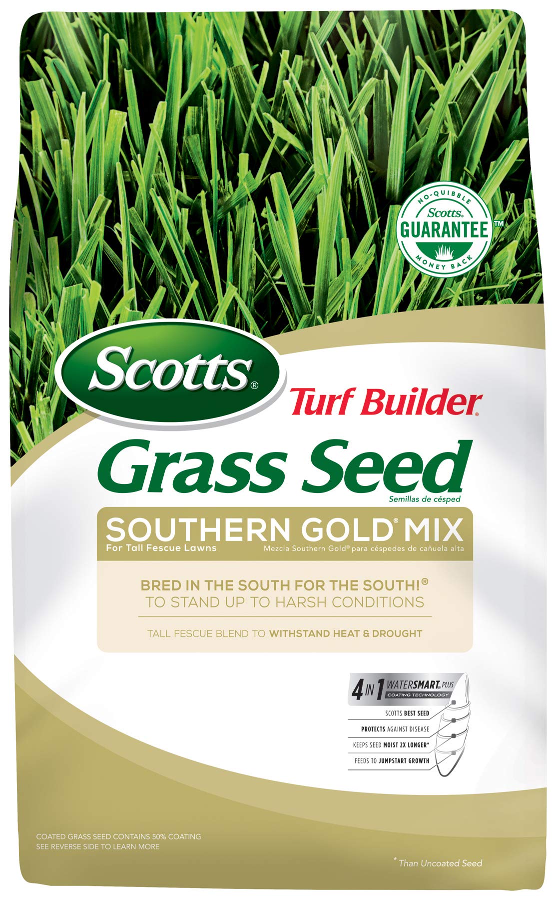 Scotts Turf Builder Grass Seed Southern Gold Mix for Tall Fescue Lawns to Stand Up to Harsh Conditions, 40 lbs