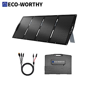 ECO-WORTHY 200W Portable Solar Panel for Power Stations $92.83 + Free S&H