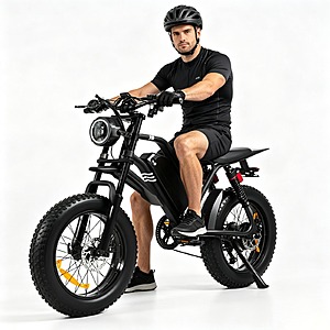 Offroad Velo A05 1500W Peak Mountain e-Bike 48V 15Ah 31mpg 20in x 4in Fat Tires throttle & peddle assist $413 + Free Shipping