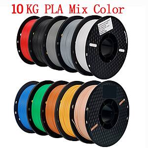 10-Pk 1KG KINGROON 1.75mm PLA 3D Printer Filament (Mixed Colors) $54.20 + Free S&H