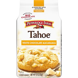7.2 oz Bag of Pepperidge Farm Tahoe Crispy White Chocolate Macadamia Nut Cookies $3.62 @Amazon